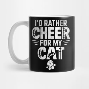 Funny "I'd Rather Cheer for My Cat" Football Fan Design Mug
